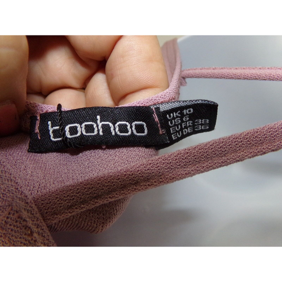 Boohoo Size 10 wrap Strappy Maxi Dress Spaghetti Strap Sleeveless pink mauve - Picture 10 of 11